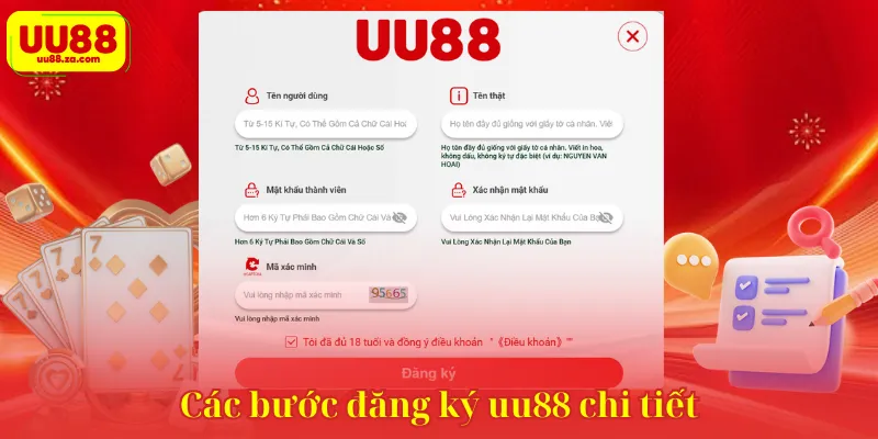 Các bước đăng ký uu88 chi tiết